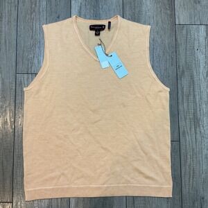 Tommy‎ Bahama Sweater Vest Mens Medium Orange Merino Wool NWT Island Rules G4000